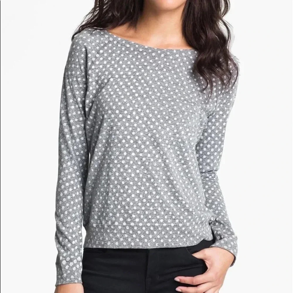 CURRENT/ELLIOTT NEW Letterman Polka Dot Top Tee - Picture 2 of 8